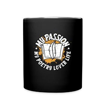 Amoureux de la poésie Ma passion Mon amoureux de la poésie Livresque - Mug uni - noir - Devant