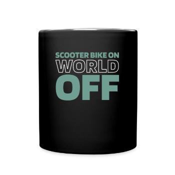 Motoroller Scooter Bike Sur World Off - Mug uni - noir - Devant