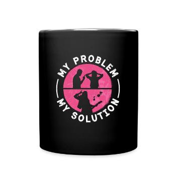 Rock N Roll My Problem My Solution Pictogram Mom - Full Colour Mug - black - Front