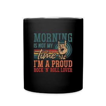 Rock n Roll Morning n’est pas mon heure Rock classique - Mug uni - noir - Devant