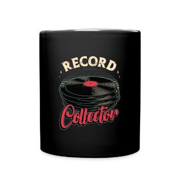 Disques vinyles collector disc jockey musique rétro - Mug uni - noir - Devant