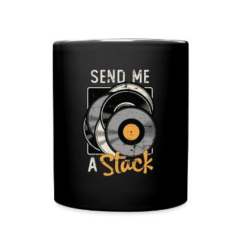 Disques vinyles envoyez-moi un amateur de lecteur de vinyle stack - Mug uni - noir - Devant