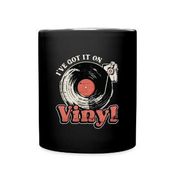 Disques vinyles Je l’ai sur vinyle Musique rétro - Mug uni - noir - Devant