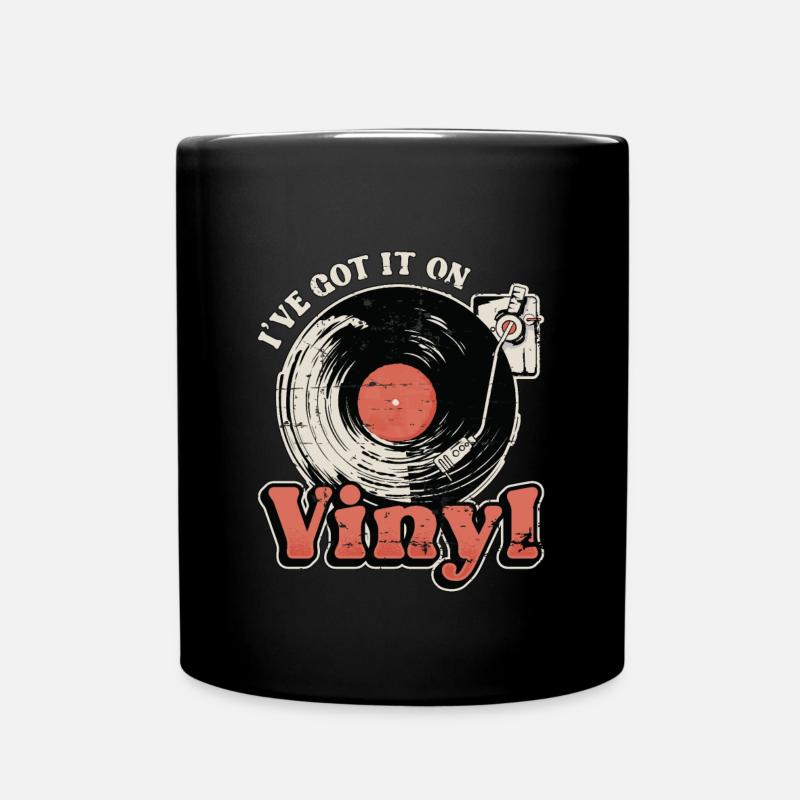 Disques vinyles Je l’ai sur vinyle Musique rétro - Mug uni - noir