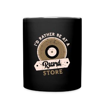 Disques vinyles Je préfère être devant un lecteur de vinyle - Mug uni - noir - Devant