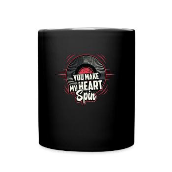 Disques vinyles You Make My Heart Spin Platine vinyle - Mug uni - noir - Devant