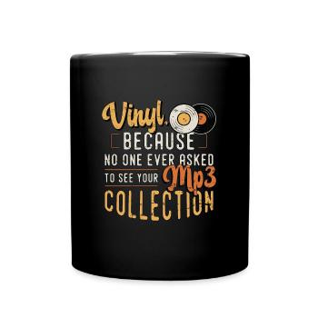 Vinyle parce que personne n’a jamais demandé à un collectionneur de disques - Mug uni - noir - Devant