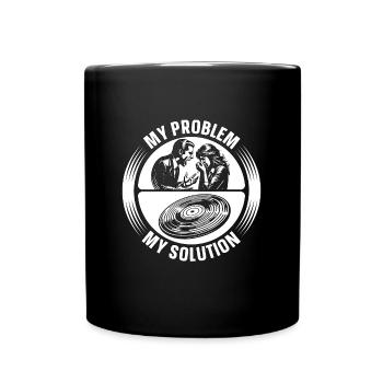 Disques vinyles Mon problème Mon pictogramme Maman Papa - Mug uni - noir - Devant