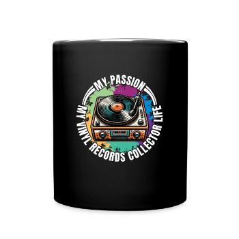 Disques vinyles Ma passion Mon amateur de lecteur de vinyle - Mug uni - noir - Devant