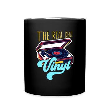 Disques vinyles La vraie affaire Vinyle Musique rétro - Mug uni - noir - Devant