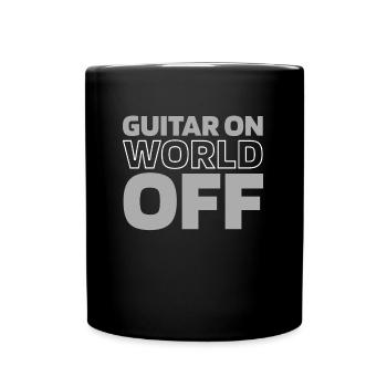 E Gitarre Elektrogitarre Guitar On World Off - Tasse einfarbig - Schwarz - Vorne
