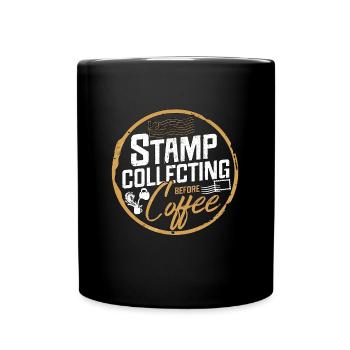 La collection de timbres avant l’amateur de café de carte postale - Mug uni - noir - Devant