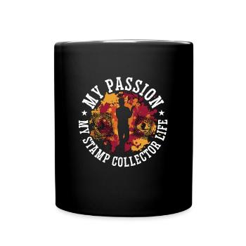 Collectionneur de timbres Ma passion Ma collection de timbres - Mug uni - noir - Devant
