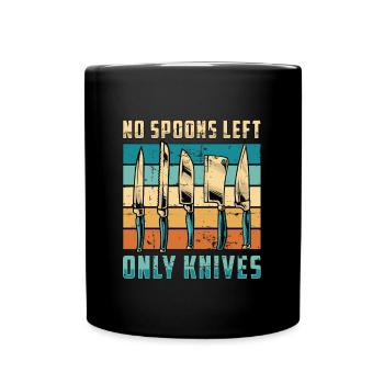 Blade Forging No Spoons Left Knife Making Retro - Full Colour Mug - black - Front