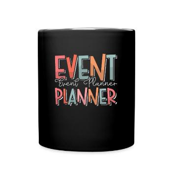 Events Coordinator Event Planner Loves Planning - Tasse einfarbig - Schwarz - Vorne