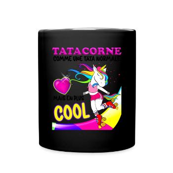 Tata D'Amour Licorne Vintage Années 80 Tatie - Mug uni - noir - Devant