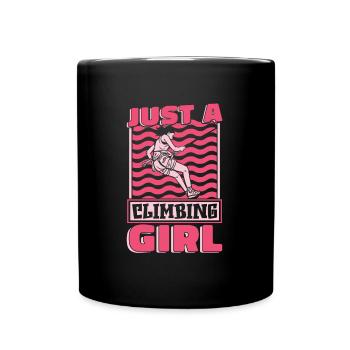 Klettern Kletterer Just A Climbing Girl - Tasse einfarbig - Schwarz - Vorne