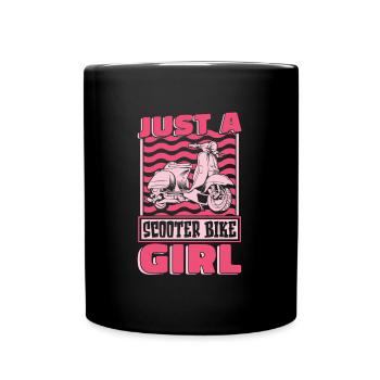 Motoroller juste un scooter vélo fille - Mug uni - noir - Devant