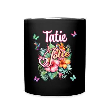Tatie Jolie Beauté De Fleurs Tropicales Femme - Mug uni - noir - Devant