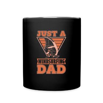 Windsurfen Windsurfer Juste un papa véliplanchiste - Mug uni - noir - Devant