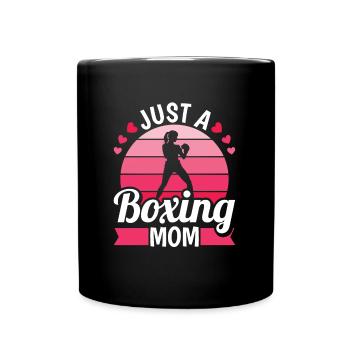 Boxen Boxer Just A Boxing Mom - Full Colour Mug - black - Front