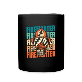 Feuerwehrmann - Tasse einfarbig - Schwarz - Vorne