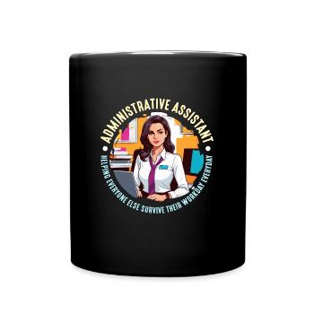Assistante administrative aidant employée de bureau - Mug uni - noir - Devant