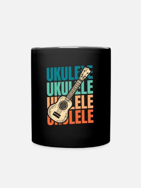 Ukulele - Full Colour Mug - black