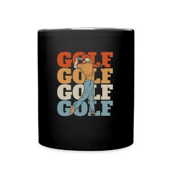 Golf Golfer Golfen - Tasse einfarbig - Schwarz - Vorne