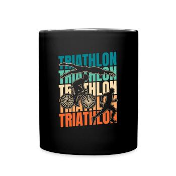 Triathlon Triathlet - Tasse einfarbig - Schwarz - Vorne