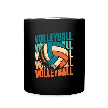Volleyball Volleyballer - Tasse einfarbig - Schwarz - Vorne