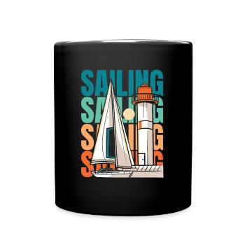 Sailing Sailor Sailboat - Full Colour Mug - black - Front