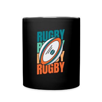 Rugby - Tasse einfarbig - Schwarz - Vorne