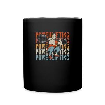 Powerlifting Powerlifter - Tasse einfarbig - Schwarz - Vorne