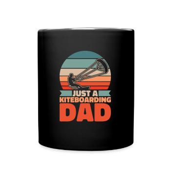 Kitesurfer Kitesurfen Kiten Kitesurfing Vater - Tasse einfarbig - Schwarz - Vorne
