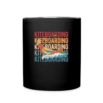 Kitesurfer Kitesurfen Kiten Kitesurfing - Tasse einfarbig - Schwarz - Vorne