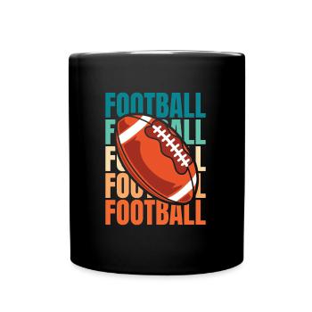 American Football - Tasse einfarbig - Schwarz - Vorne