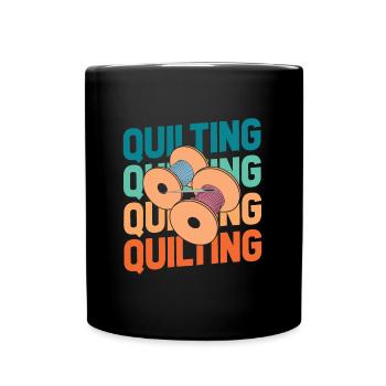 Quilting - Tasse einfarbig - Schwarz - Vorne