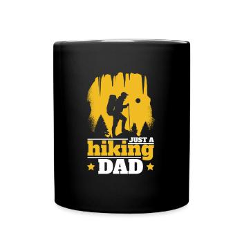 Wandern Wanderer Vater Just A Hiking Dad - Tasse einfarbig - Schwarz - Vorne