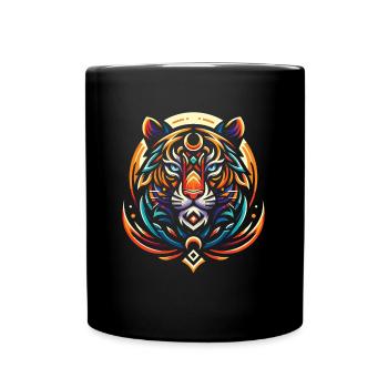 Tiger Moon Phases - Tasse einfarbig - Schwarz - Vorne