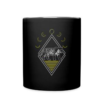 Tiger Abstract Moon Phases - Full Colour Mug - black - Front