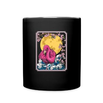 Flamingo Japan Cherry Blossom Moon - Tasse einfarbig - Schwarz - Vorne