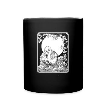 Flamingo Japan Cherry Blossom Moon - Tasse einfarbig - Schwarz - Vorne