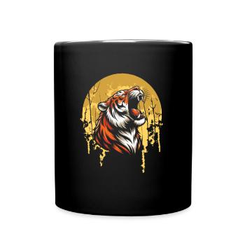 Tigre Lune Hurlement - Mug uni - noir - Devant