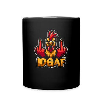 poule poule je m’en fous d’un idgaf - Mug uni - noir - Devant