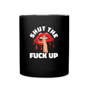 Humour noir Drôle Drôle Lèvres se taire - Mug uni - noir - Devant