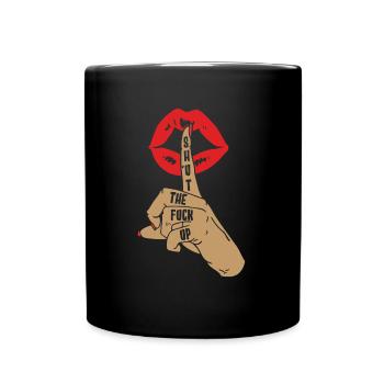 Humour noir Drôle Drôle Lèvres taire - Mug uni - noir - Devant