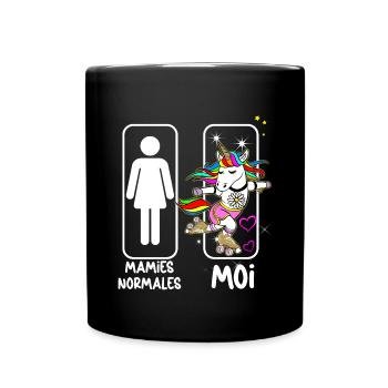 Mamie Licorne Super Mamie Meilleur Grand Mère - Mug uni - noir - Devant