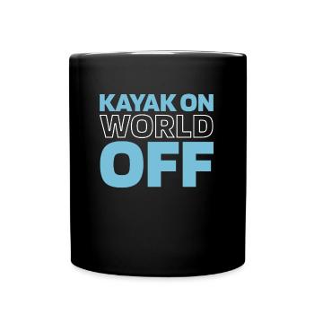 Kajaker Kayak On World Off - Tasse einfarbig - Schwarz - Vorne