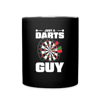 Dart Dartspieler Just A Darts Guy - Tasse einfarbig - Schwarz - Vorne